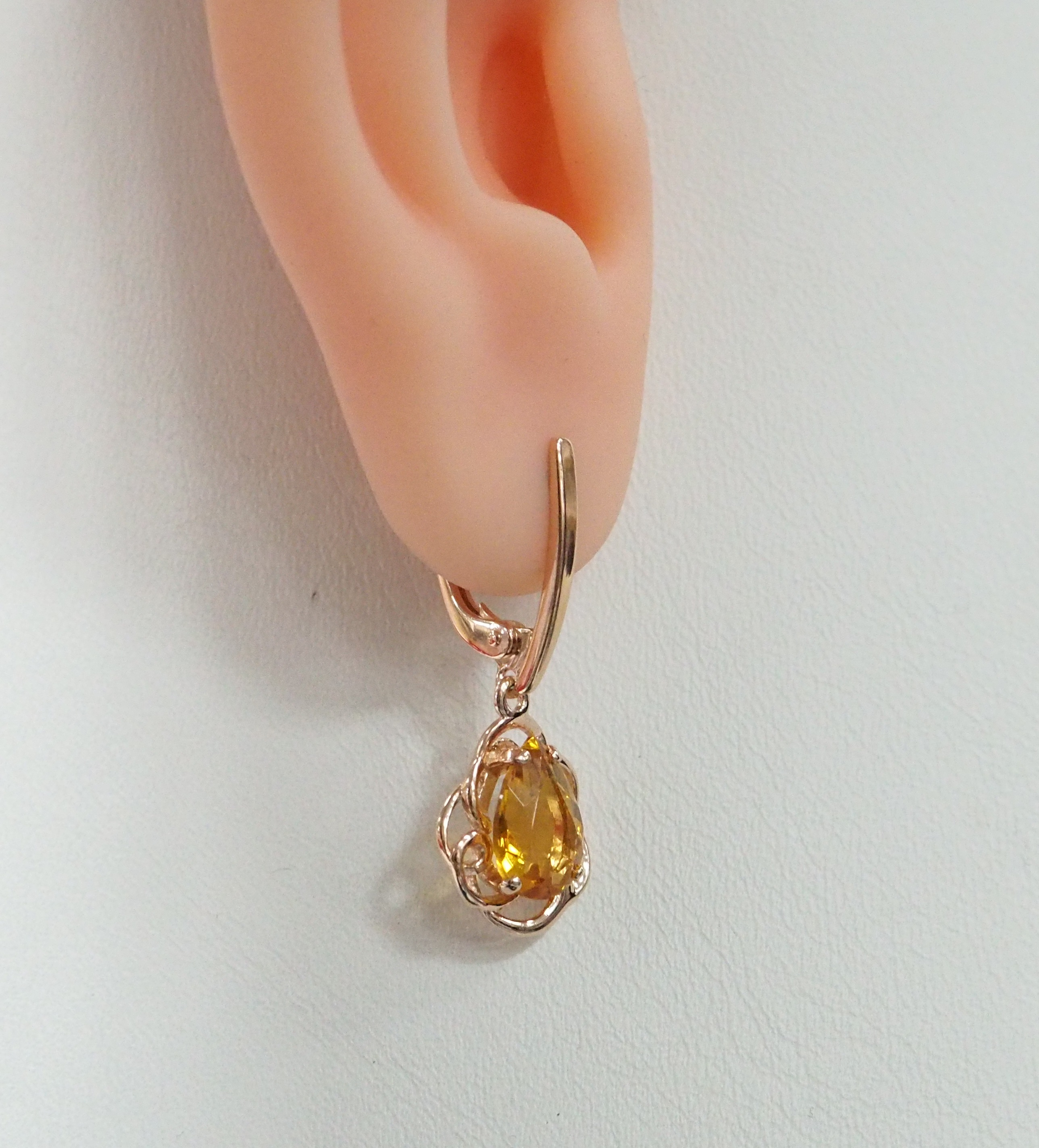 Серебряные серьги с цитринами